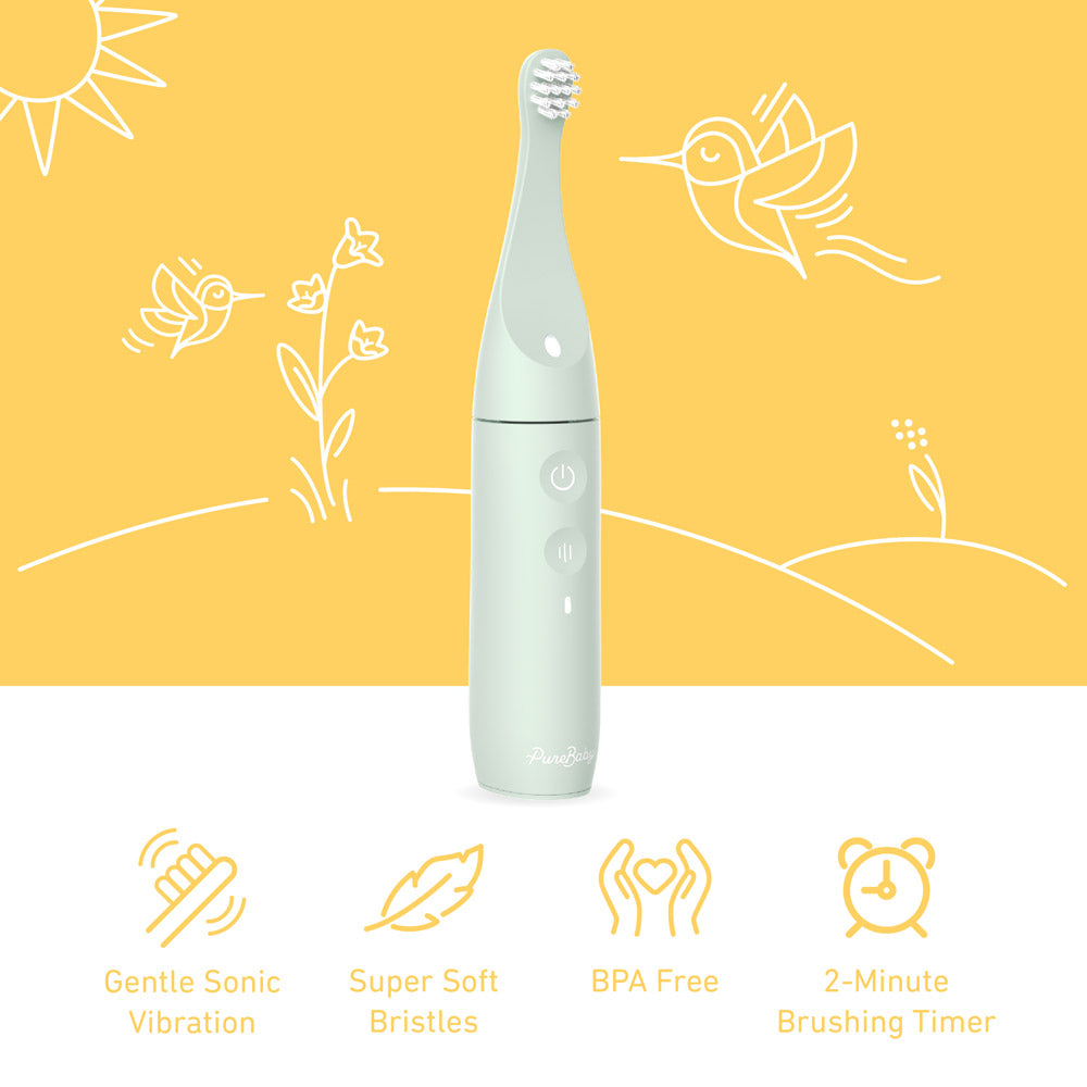 summer infant electric toothbrush Pure Enrichment Pure Baby Infant To Toddler Electric Toothbrush Waterproof Baby & Toddler Toothbrush with Silicone & B