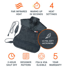 Load image into Gallery viewer, PureRelief® Pro Far Infrared Back & Neck Heating Pad from Pure Enrichment®. Features Image.