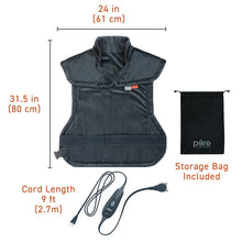 Load image into Gallery viewer, PureRelief® Pro Far Infrared Back &amp; Neck Heating Pad from Pure Enrichment Dimensions Image. 