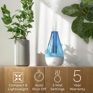 Pure Enrichment® MistAire™ Studio Ultrasonic Cool Mist Humidifier Is compact & lightweight, has an auto shut off and 2 mist settings.