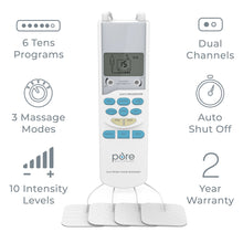 Load image into Gallery viewer, Pure Enrichment® PurePulse™ TENS Electronic Pulse Stimulator Features Image.