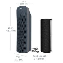 Load image into Gallery viewer, PureZone™ Elite 4-in-1 True HEPA Air Purifier - Graphite | Dimensions
