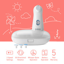 Load image into Gallery viewer, PureBaby® Electric Nail Trimmer - 2 Speed Settings, Bi-Directional Rotation, Whisper-Quiet Operation, Battery Operated, And 5-Year Warranty
