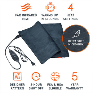 Pure Enrichment® PureRelief® Pro Far Infrared XL Heating Pad Features Image