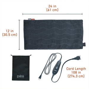 Pure Enrichment® PureRelief® Pro Far Infrared XL Heating Pad Dimensions Image.