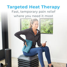 Load image into Gallery viewer, PureRelief® XL – King Size Heating Pad - Turquoise Blue. Targeted Heat Therapy