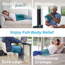 Load image into Gallery viewer, PureRelief® XL – King Size Heating Pad - Turquoise Blue | Enjoy Full-Body Relief Including Back Pain, Shoulder Aches, Sore Legs, And Abdominal Cramps