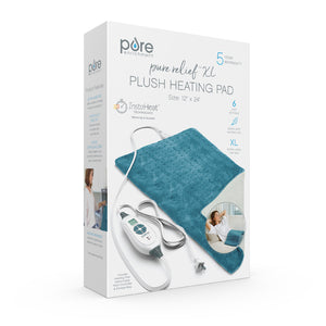 PureRelief® XL – King Size Heating Pad - Turquoise Blue Packaging Image