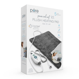 PureRelief® XL – King Size Heating Pad - Charcoal Gray Packaging Image