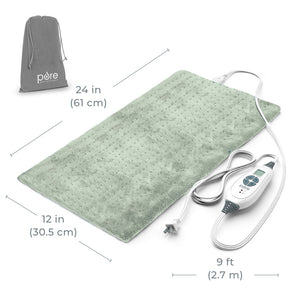 PureRelief® XL – King Size Heating Pad - Zen Green Dimensions Image