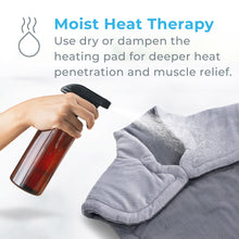Load image into Gallery viewer, PureRelief® XL Extra-Long Back & Neck Heating Pad, Gray. Moist Heat Therapy.