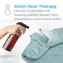 Load image into Gallery viewer, PureRelief® XL Extra-Long Back & Neck Heating Pad, Sea Glass. Moist Heat Therapy.