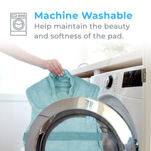 Load image into Gallery viewer, PureRelief® XL Extra-Long Back & Neck Heating Pad, Sea Glass. Machine Washable.