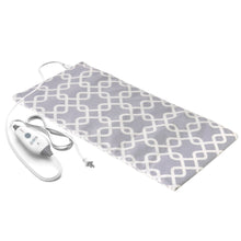 Load image into Gallery viewer, PureRelief® Express Designer Series Heating Pad 12&quot; x 24&quot; | Gray Trellis