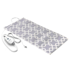 Load image into Gallery viewer, PureRelief® Express Designer Series Heating Pad 12" x 24" | Gray Trellis