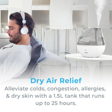 Load image into Gallery viewer, MistAire™ Silver Ultrasonic Cool Mist Humidifier | Pure Enrichment®