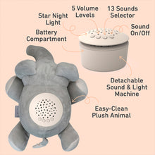 Load image into Gallery viewer, PureBaby® Sound Sleepers Sound Machine and Star Projector - Elephant | Pure Enrichment®