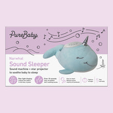 Load image into Gallery viewer, PureBaby® Sound Sleepers Sound Machine and Star Projector - Narwhal | Pure Enrichment®