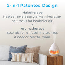 Load image into Gallery viewer, PureGlow™ Crystal Himalayan Salt Rock Lamp &amp; Essential Oil Diffuser | Marble