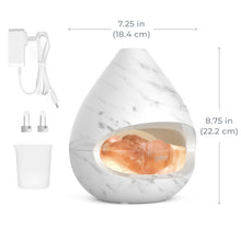 Load image into Gallery viewer, PureGlow™ Crystal Himalayan Salt Rock Lamp &amp; Essential Oil Diffuser | Marble