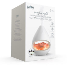 Load image into Gallery viewer, PureGlow™ Crystal Himalayan Salt Rock Lamp & Essential Oil Diffuser | White