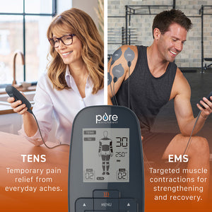 PurePulse™ Trio TENS & EMS Muscle Stimulator + Heat | Pure Enrichment®