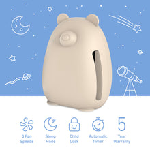 Load image into Gallery viewer, PureBaby® Bear Air Purifier - Sweet Oat | 3 Fan Speeds, Sleep Mode, Child Lock, Automatic Timer, And 5 Year Warranty