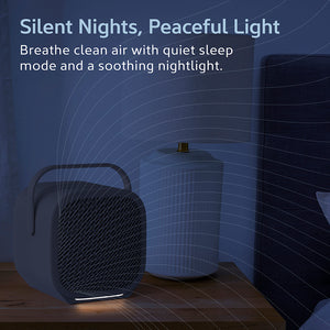 PureZone™ DUO Tabletop Air Purifier - Sweet Oat - Silent Nights, Peaceful Light - Breathe Clean Air WIth Quiet Sleep Mode And A Soothing Nightlight