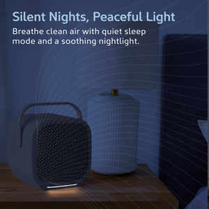 PureZone™ DUO Tabletop Air Purifier - Sweet Oat - Silent Nights, Peaceful Light - Breathe Clean Air WIth Quiet Sleep Mode And A Soothing Nightlight