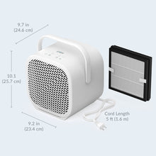 Load image into Gallery viewer, PureZone™ DUO Tabletop Air Purifier - White - Dimensions