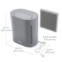 Load image into Gallery viewer, PureZone™ True HEPA Air Purifier - Graphite Dimensions