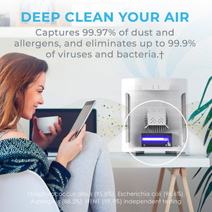 PureZone™ True HEPA Air Purifier - White. Deep Clean Your Air