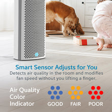 Load image into Gallery viewer, PureZone™ Elite 4-in-1 True HEPA Air Purifier - White | Smat Sensor Adjusts For  You - Detects Air Quality In The Room And Modifies Fan Speed Without You Lifting A Finger | With Air Quality Color Indicator - Good, Fair, and Poor