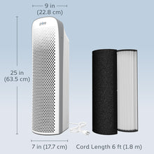 Load image into Gallery viewer, PureZone™ Elite 4-in-1 True HEPA Air Purifier - White | Dimensions