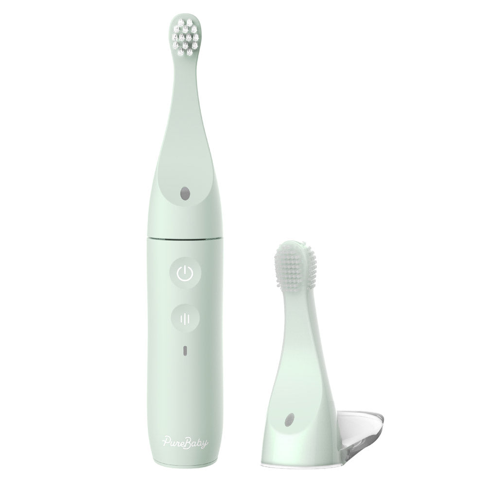 PureBaby Infant-to-Toddler Electric Toothbrush - Sage Green Pure Enrichment PureBaby Infant-to-Toddler Electric Toothbrush - Sage Green Pure Enrichment