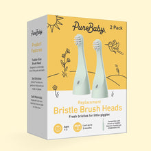 Load image into Gallery viewer, PureBaby® Infant-to-Toddler Electric Toothbrush (PEBBYBSH-SG) - 2-Pack Replacement Bristle Brush Heads - Packaging