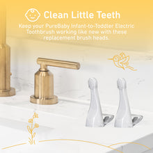 Load image into Gallery viewer, PureBaby® Infant-to-Toddler Electric Toothbrush (PEBBYBSH-SG) - 2-Pack Replacement Silicone Brush Heads - Clean Little Teeth - Keep Your PureBaby Infant-To-Toddler Electric Toothbrush Working Like New With These Replacement Brush Heads.