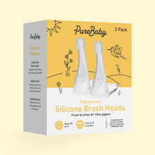 Load image into Gallery viewer, PureBaby® Infant-to-Toddler Electric Toothbrush (PEBBYBSH-SG) - 2-Pack Replacement Silicone Brush Heads - Packaging