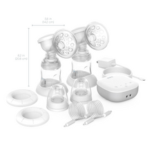 Load image into Gallery viewer, PureBaby® Double Electric Breast Pump | What&#39;s In The Box + Dimensions