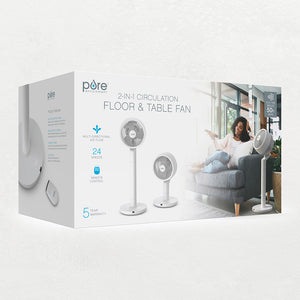 2-in-1 Circulating Floor & Desk Fan | Packaging