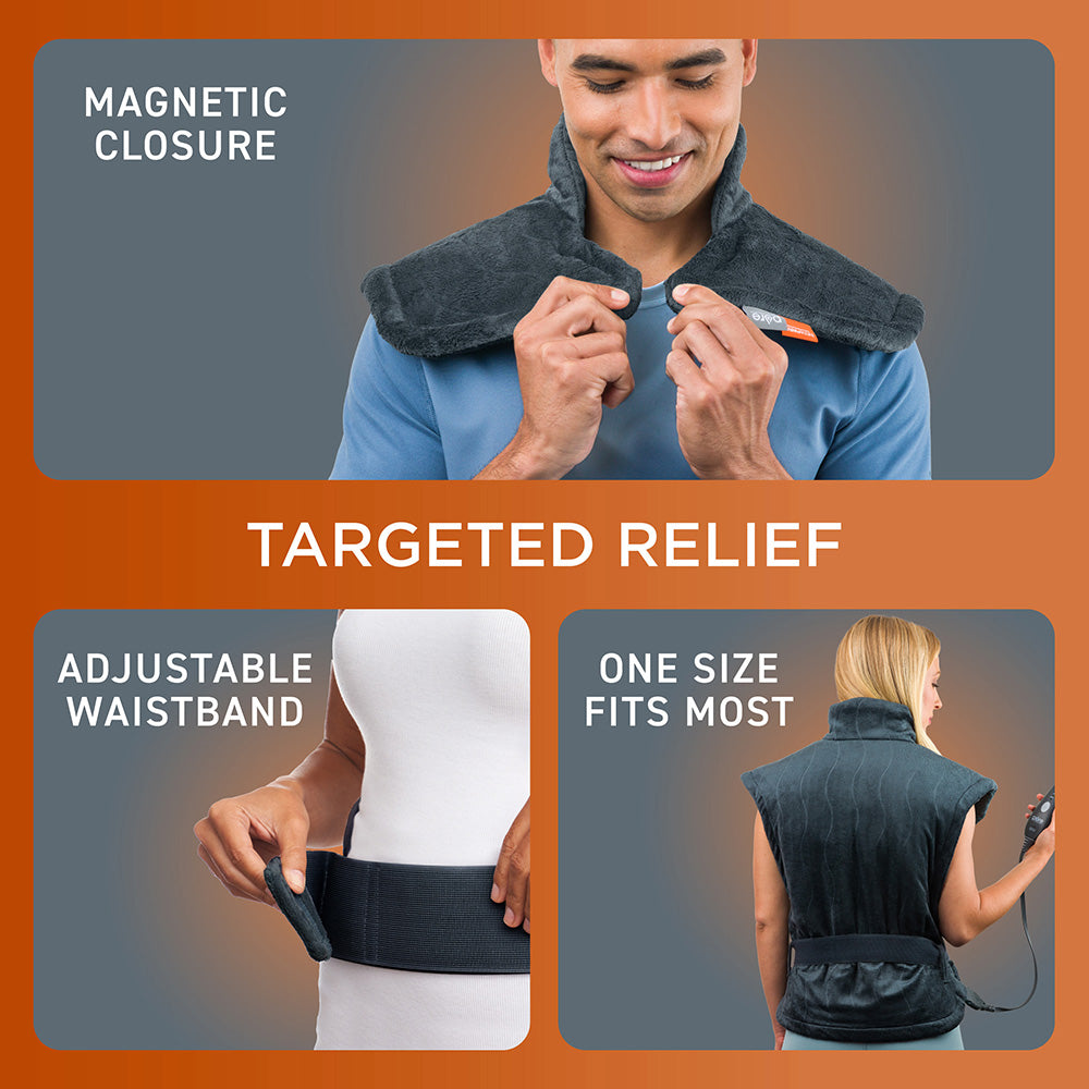 PureRelief™ Pro Far Infrared Back & Neck Heating Pad Pure Enrichment®