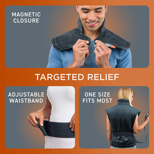 PureRelief® Pro Far Infrared Back & Neck Heating Pad from Pure Enrichment®. Targeted Relief. 