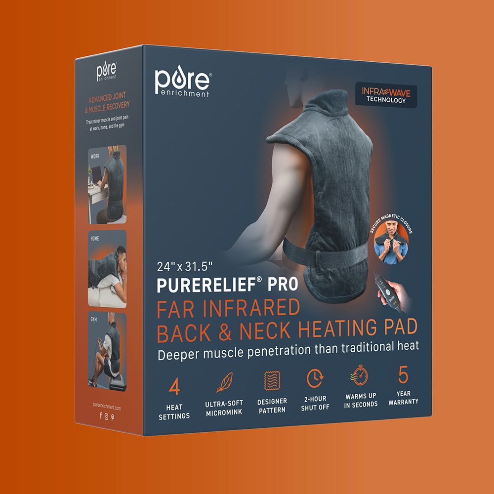 PureRelief™ Pro Far Infrared Back & Neck Heating Pad Pure Enrichment®