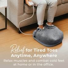 Load image into Gallery viewer, PureRelief™ Deluxe Foot Warmer helps relax muscles and combat cold feet at home or in the office.