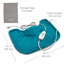 Load image into Gallery viewer, PureRelief® Neck &amp; Shoulder Heating Pad - Turquoise Blue