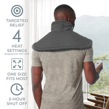 Load image into Gallery viewer, PureRelief® Neck &amp; Shoulder Heating Pad - Charcoal Gary