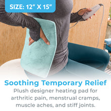 Load image into Gallery viewer, Pure Enrichment PureRelief Plush Designer Heating Pad (Aqua Stone) | Size: 12" x 12" - Soothing Temporary Relief - Plush Designer Heating Pad For Arthritic Pain, Menstrual Cramps, Muscle Aches, and Stiff Joints