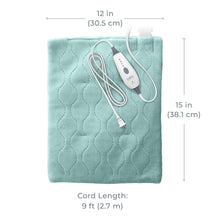 Load image into Gallery viewer, Pure Enrichment PureRelief Plush Designer Heating Pad (Aqua Stone) | Product Dimensions
