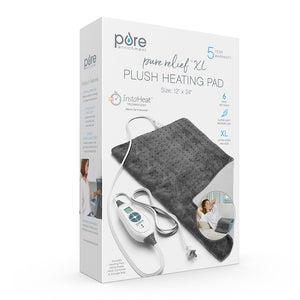 PureRelief® XL – King Size Heating Pad - Charcoal Gray | Packaging