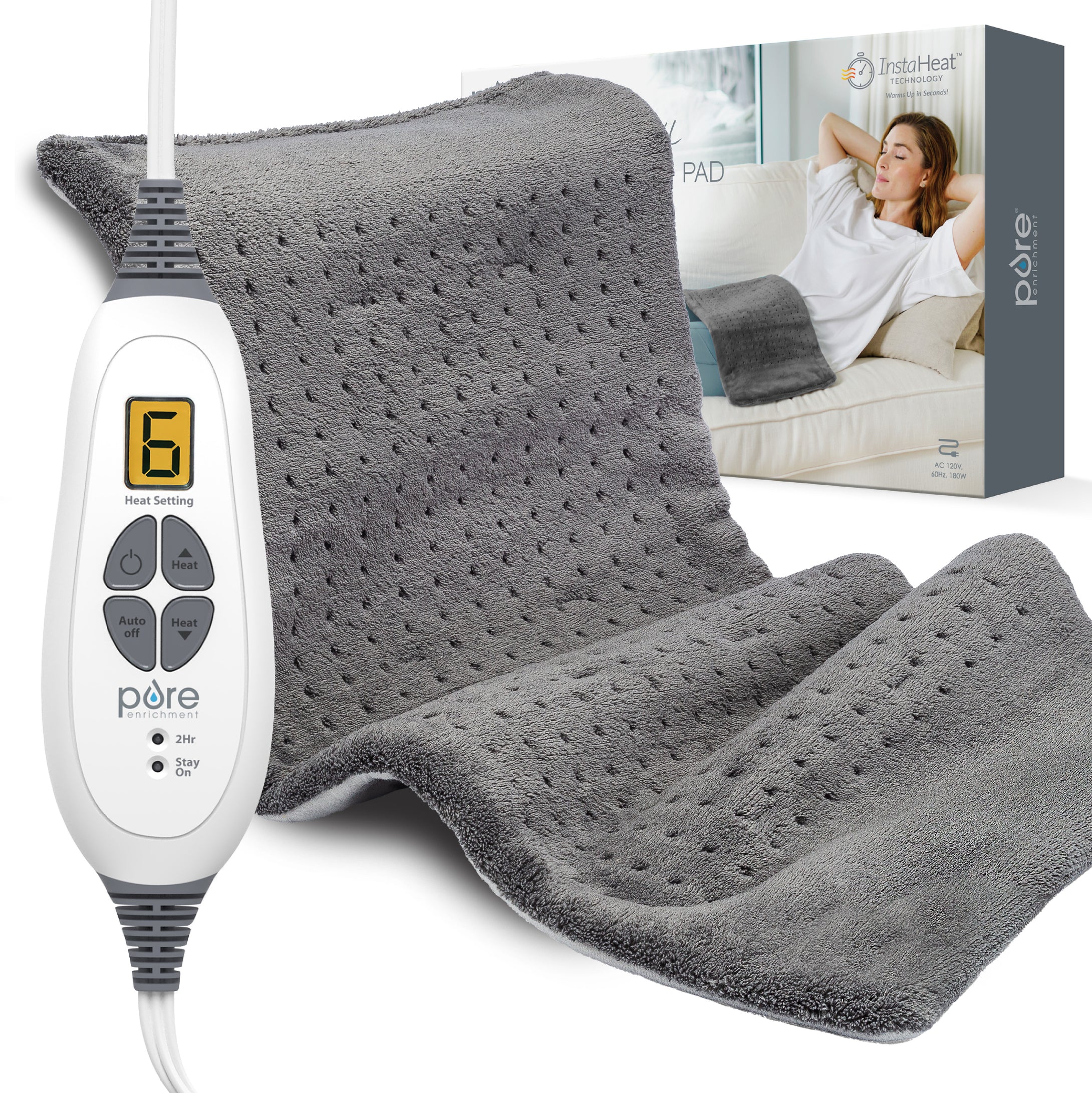Extra large heating pad with adjustable heat settings
